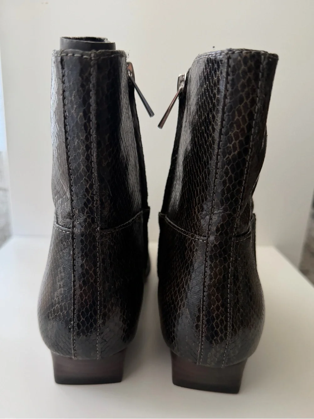 FREE PEOPLE Easy Does It Vegan Snake Print Snip Toe Ankle Boots-Size 7, 7.5 & 8